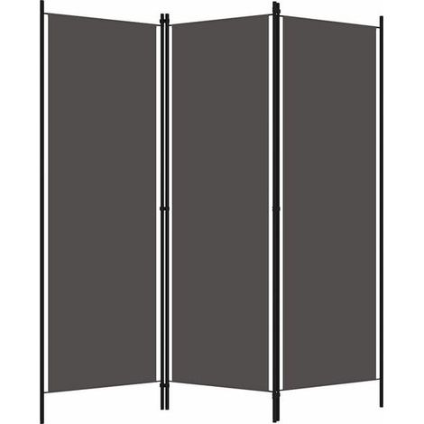 Paravent 3 Panneaux, Gris Foncé, 150x180 cm (1/5)