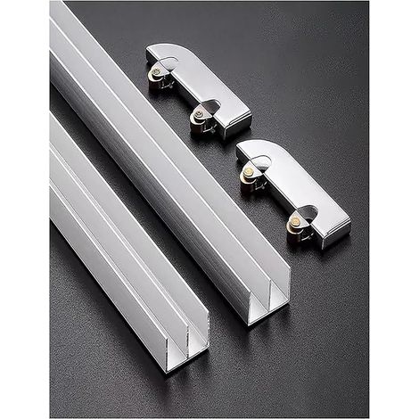 Rail en verre acrylique épais de 5 à 8 mm pour double porte vitrine, (1/5)