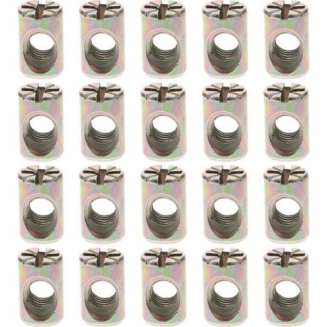 Kit de remplacement de quincaillerie pour berceau (20 pièces) : écrous cylindriques M6x15 mm, chevilles cruciformes, écrous à fente.-1.5X0.8X0.8CM