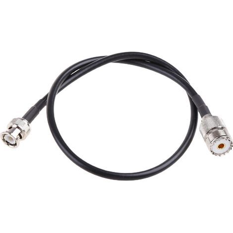 Câble adaptateur pour antenne portable : connecteurs BNC femelle vers UHF SO-239 femelle (1/4)