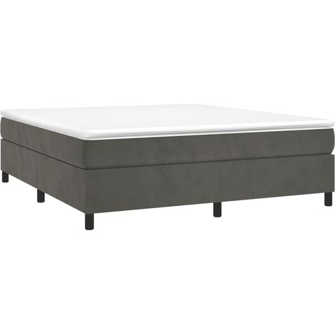 vidaXL Sommier à lattes de lit et matelas Gris foncé 180x200cm Velours