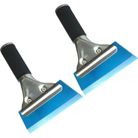 2 Pièces Grattoir en Acier Inoxydable Bleu pour Film Protecteur Voiture, Ne Raye Pas Le Verre, Enlève Bulles, Outil pour Pare-Brise et Peinture Automobile Couleur Aléatoire (1/5)