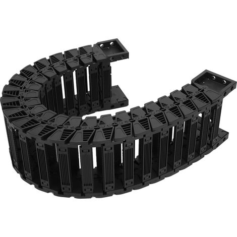 Cordeau porte-câbles silencieux type pont, nylon résistant, chaîne à bagues amovibles S50 x 125, longueur 1 mètre, pour machine-outil et convoyeur. (1/5)