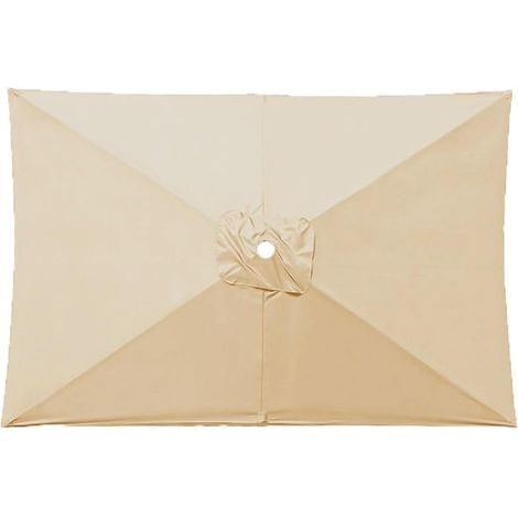 Ersatzdach für 6/8-Rippen-Sonnenschirme, Ersatzstoff für quadratische/rechteckige Sonnenschirme 3x2m/3x3,0m, UV 50+ Polyesterbezug (Beige, 1,9x1,25m) (1/5)