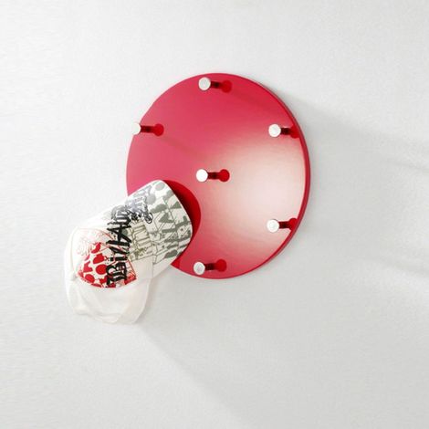 Patère Murale Ronde "Kely" 35cm Rouge