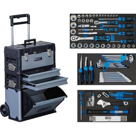 Chariot de Montage Mobile avec 111 Outils - 33,5 x 10 x 45,5 cm - Mobilité et Polyvalence pour Atelier - D-Work