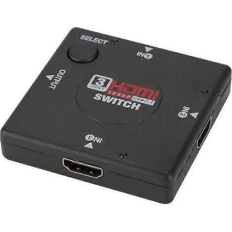 Commutateur HDMI miniature 3 ports (3 entrées/1 sortie), commutateur femelle-femelle, distributeur, sélecteur, compatible avec les commutateurs vidéo HDTV 1080p (1/5)