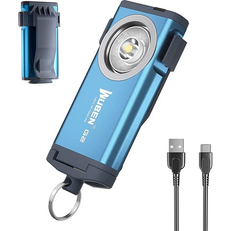 Lampe De Poche LED Rechargeable - 500 Lm - 5 Modes Dont Turbo Et Veilleuse - Objectif Large Angle 175° - Etanche Ip65 - Charge Usb Type-C - 1,5 H - Porte-Clés Compact (1/5)