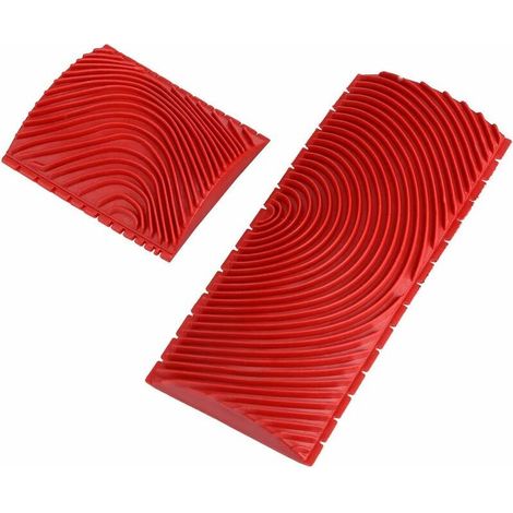 Lot de 2 DIY M-Forme Outil de Peinture en Caoutchouc Murale Veinure Grain de Bois Boisette Peigne Decor Art (1/5)