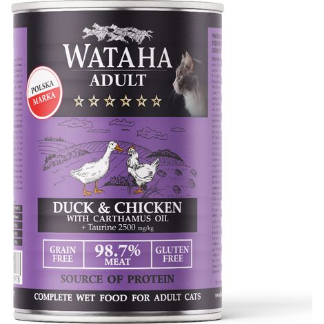 Chasse Wataha pour chat adulte, canard et poulet 400g