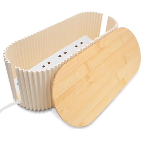 Kabelbox mit Bambusdeckel, Kabelmanagement, Weiß (1/5)
