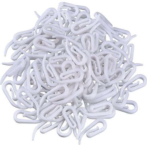 Crochet Rideau - 200 Pièces - Plastique - Pour Rideaux À Plis Au Crayon - 28 x 12 mm (1/5)