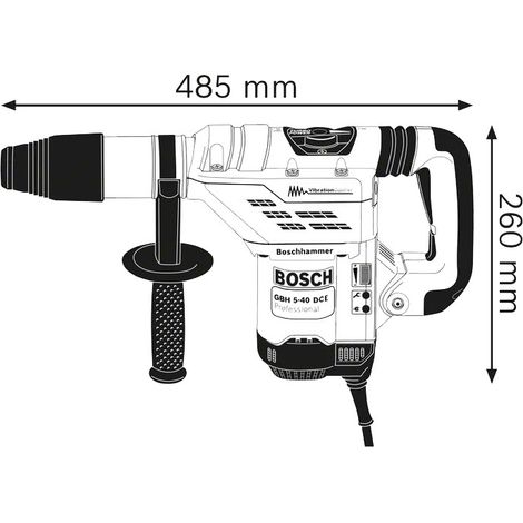 Bosch – Perforateur 1150W GBH 5 40 DCE SDS Max – Force de frappe 8,8 J – Vitesse de rotation 165-330 tr/min – Pour béton jusqu'à 40 mm (1/8)