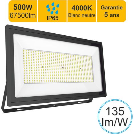 Projecteur LED pro haute puissance 500W 67500lm 135lm/W 4000K IP65 - câble 1M - garantie 5 ans (1/5)