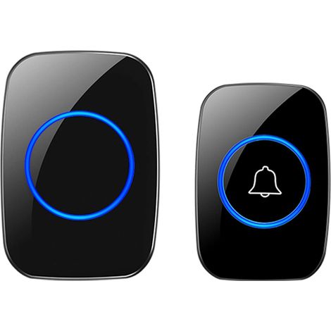 Sonnette Étanche sans Fil Carillon de Sonnette de Porte Intelligente à 300M Bouton + Récepteur (1/5)