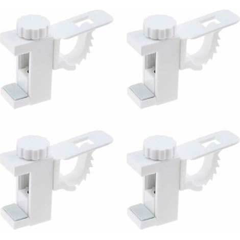 4 Pièces Support de Support de Pince Porte-rideaux,Support De Support De Pince Porte-Rideaux, Barre Transversale Réglable Tringle à Rideaux Stockage De Serviette Crochet pour Organisateur (1/5)