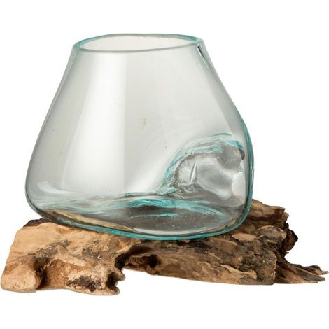 Vase Déco sur Pied "Gamal" 20cm Transparent