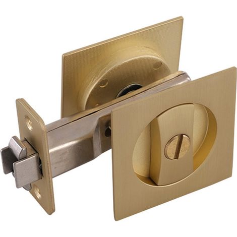 Verrou de sécurité pour porte coulissante, en alliage de zinc, couleur or, sans clé, pour salle de bain.-AquaForge (1/5)