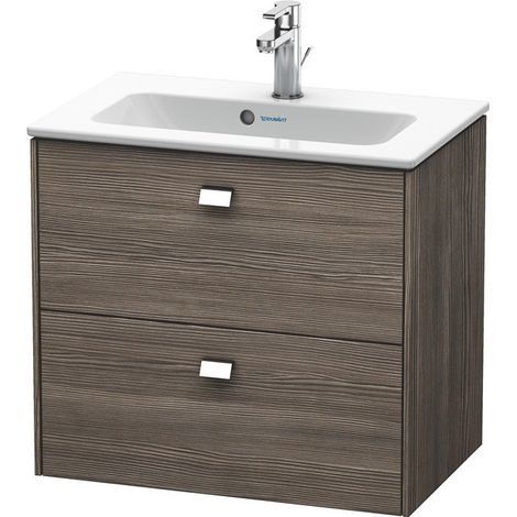 Duravit Brioso Vanity pensile a parete Compact 62,0 x 38,9 cm, con 2 cassetti, incl. apertura per sifone e grembiule, per lavabo ME by Starck 234263, Colore (anteriore/corpo): Pine Terra decor, maniglia cromata - BR411001051