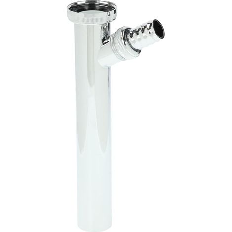 Tube écrou 1 1/4 avec piquage lg 200 mm laiton chromé