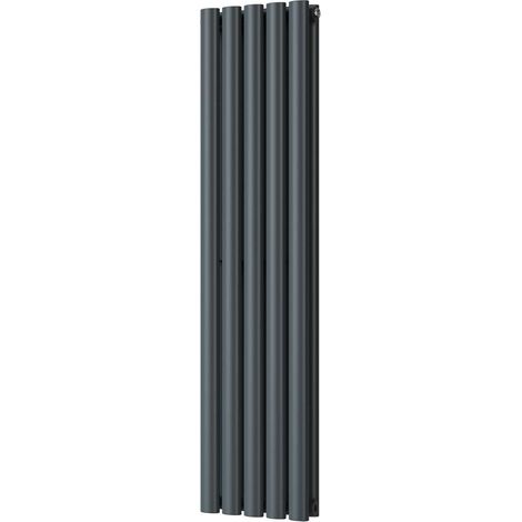 Omeara - Anthracite Vertical Radiator H1200mm x W290mm Double Panel