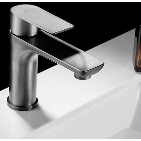 Bathroom Faucet, Basin Mixer, Single Lever Bathroom Faucet, Easy Installation - Gray (1/4)