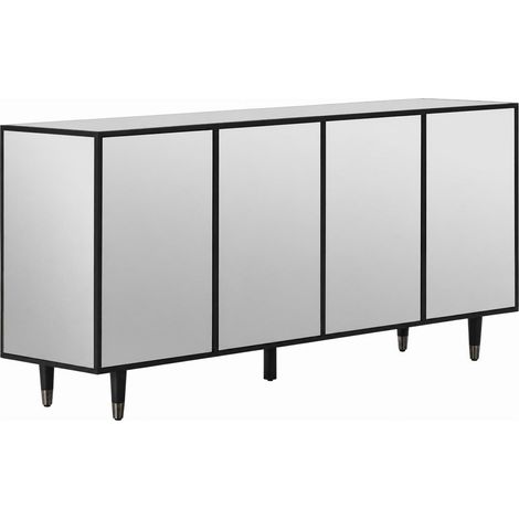 Buffet miroir noir au design contemporain - noir et miroir (1/5)