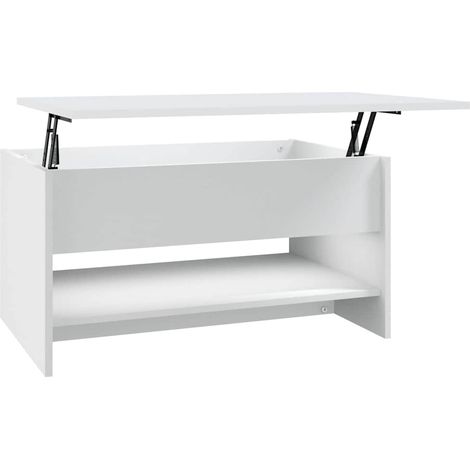 Maison Exclusive - Table basse Blanc 80x50x40 cm Bois d'ingénierie (1/5)