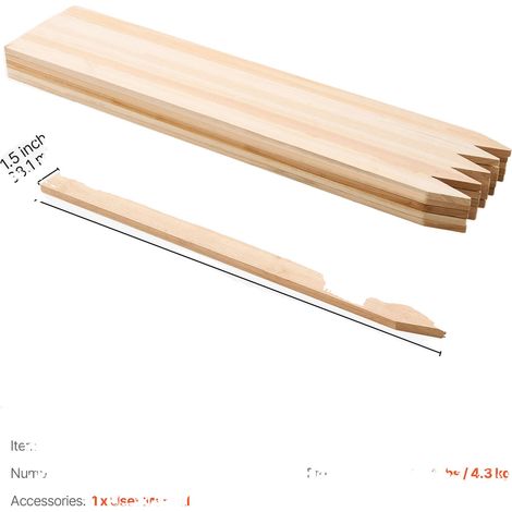 Palos de jardín, madera de abeto resistente, aplicaciones versátiles, 0,5 x 1,5 x 36 pulgadas, 25 piezas (1/2)