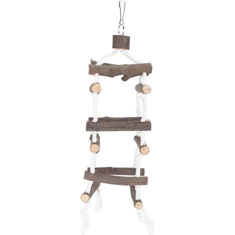 Échelle en bois pour perroquet à trois niveaux - Jouet pour animaux de compagnie (1/5)