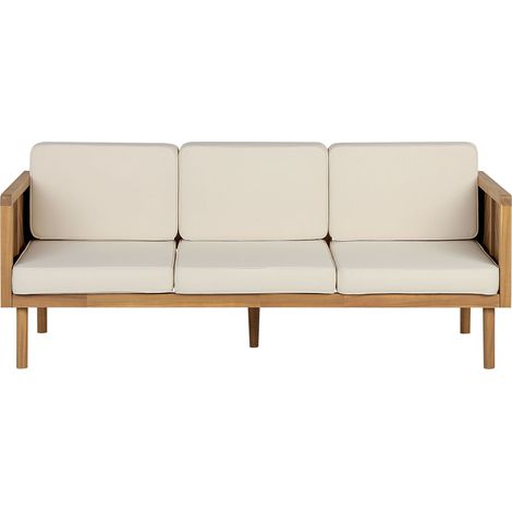 Garden Sofa 3 Seater BARATTI Acacia Wood Brown