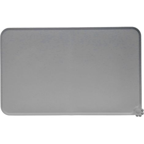 Tapis de Repas pour Chien en Silicone Imperméable Anti-Dérapant Sans Fuite Gris pour Gamelle (1/5)