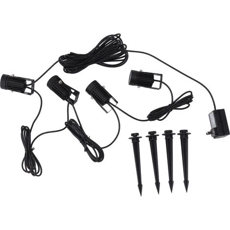 Projecteur de jardin 4 en 1 RGB multicolore avec télécommande et application de contrôle pour cour, jardin, terrasse et pelouse. Prise US 100-240 V. (1/5)