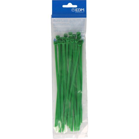 Bridas EDM Verdes 200x4,8mm Nylon Alta Calidad (Blíster 25 unidades) (1/2)