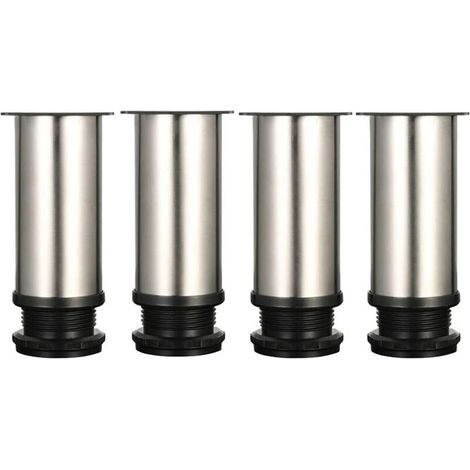 Lot de 4 Pieds de meuble, Acier inoxydable, Réglable en hauteur, Pour table canapé armoire (1/5)