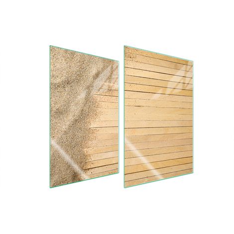 GLASSCHUTZPLATTE FÜR KÜCHE 2x35x52 SAND