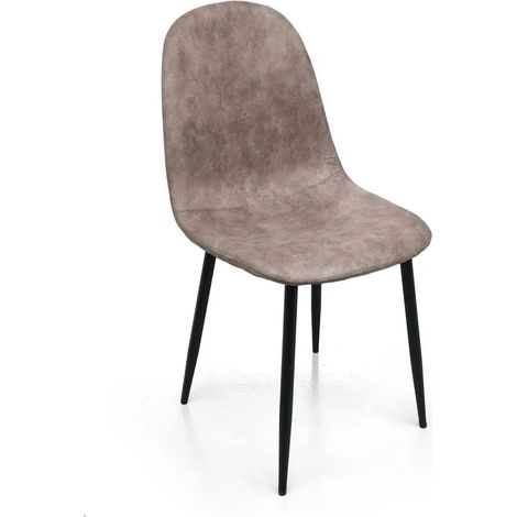 Set de 4 sillas tapizadas en tejido técnico tortora 52x44x88