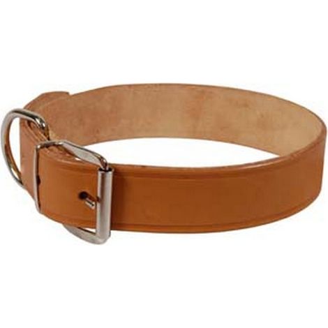6PZ COLLARE CANI CUOIO EXTRA NATURALE FINTA CUCITURA cm51x2,5 cuoio