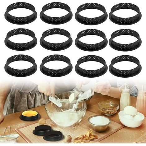 Lot de 12 moules gâteau mousse ronds nylon – Réutilisables – Pour pâtisserie, desserts (1/5)