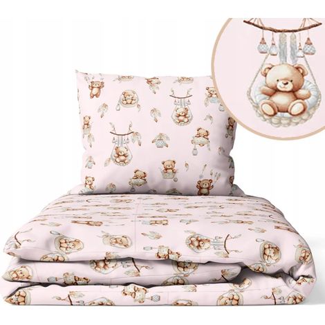 Couette enfant sans housse 100x135 cm - Ensemble couverture et oreiller bébé en coton, couverture enfant 100x135 et oreiller 40x60 (1/3)