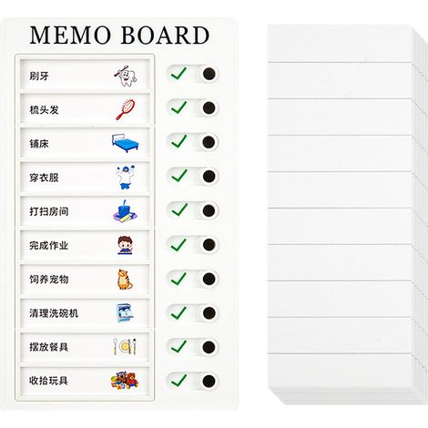 Liste de tâches pour enfants DIY, organisation pratique, tableau portable avec papier amovible, 10 feuilles de rechange pour la maison (1/5)
