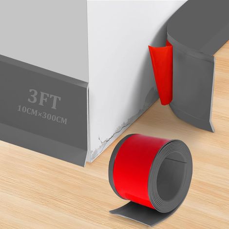 Flexible PVC Skirting Board, Self-Adhesive Skirting Board, Flexible Decorative Strip for Kitchens, Bathrooms and Living Rooms (1/5)