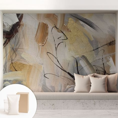 Papier peint intissé décoratif avec motifs pour salon et chambre a motif - Colle incluse gratuite Composition abstraite 208x146 cm (1/5)