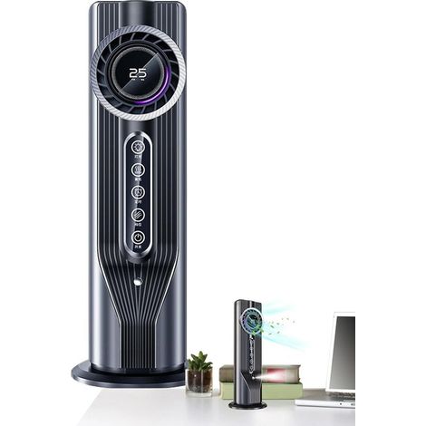Rafrachisseur d'air portable 3 en 1 – Refroidissement 360° – 6 vitesses – Pour espaces confinés – Technologie de refroidissement à cristaux de glace (1/5)