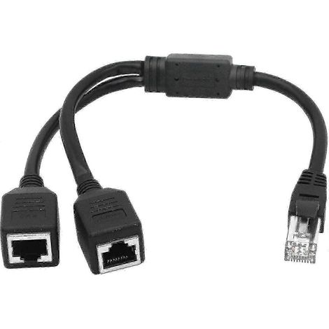 Câble adaptateur en Y Ethernet 1 mâle vers 2 femelles de haute qualité - Rallonge Ethernet (1/2)