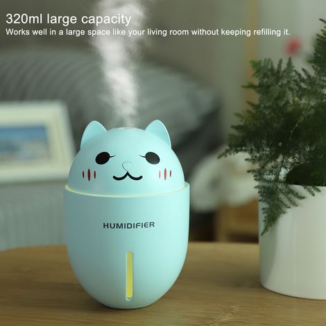 Multifunktionaler Ultraschall-Luftbefeuchter mit Katzenmotiv, LED-Nachtlicht, Luftreiniger und tragbarem Mini-USB-Ventilator (1/5)