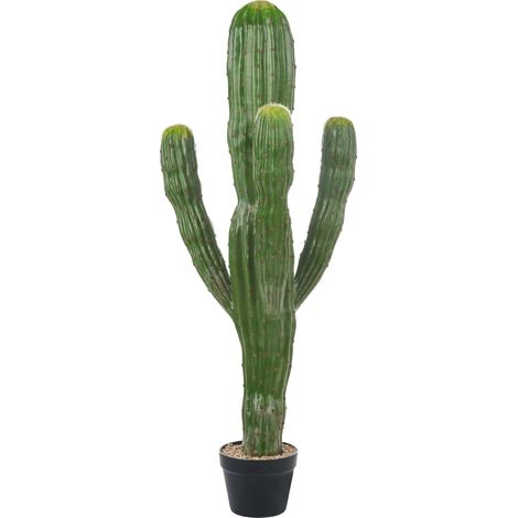 Planta artificial en maceta para interior decoración de plástico 115 cm con maceta negra Marocco Cereus