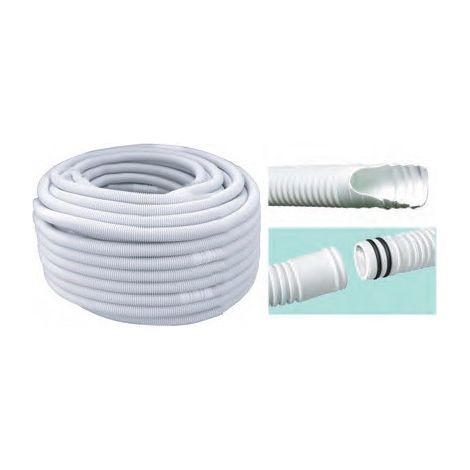 Tubo scarico condensa flessibile d.18/20mm. Dotato di giunzione Maschio / Femmina ad ogni metro. Completo di guarnizioni di tenuta. (Prezzo a metro - Rotolo da 50 metri) TSC1820