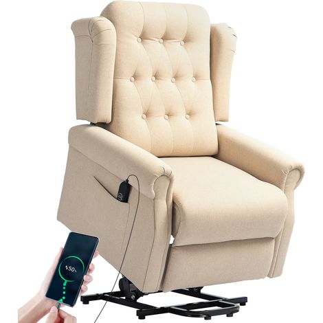 45° Lifting Riser and Recliner Armchair - Beige (1/5)