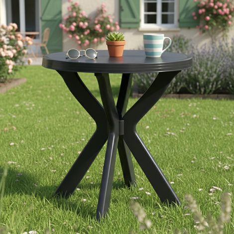 Lorwood Gartentisch, 2 Plätze, max. 70 cm, Made in Italy, Glatte Oberfläche, 70x70x72h cm, Anthrazit Schwarz (1/3)